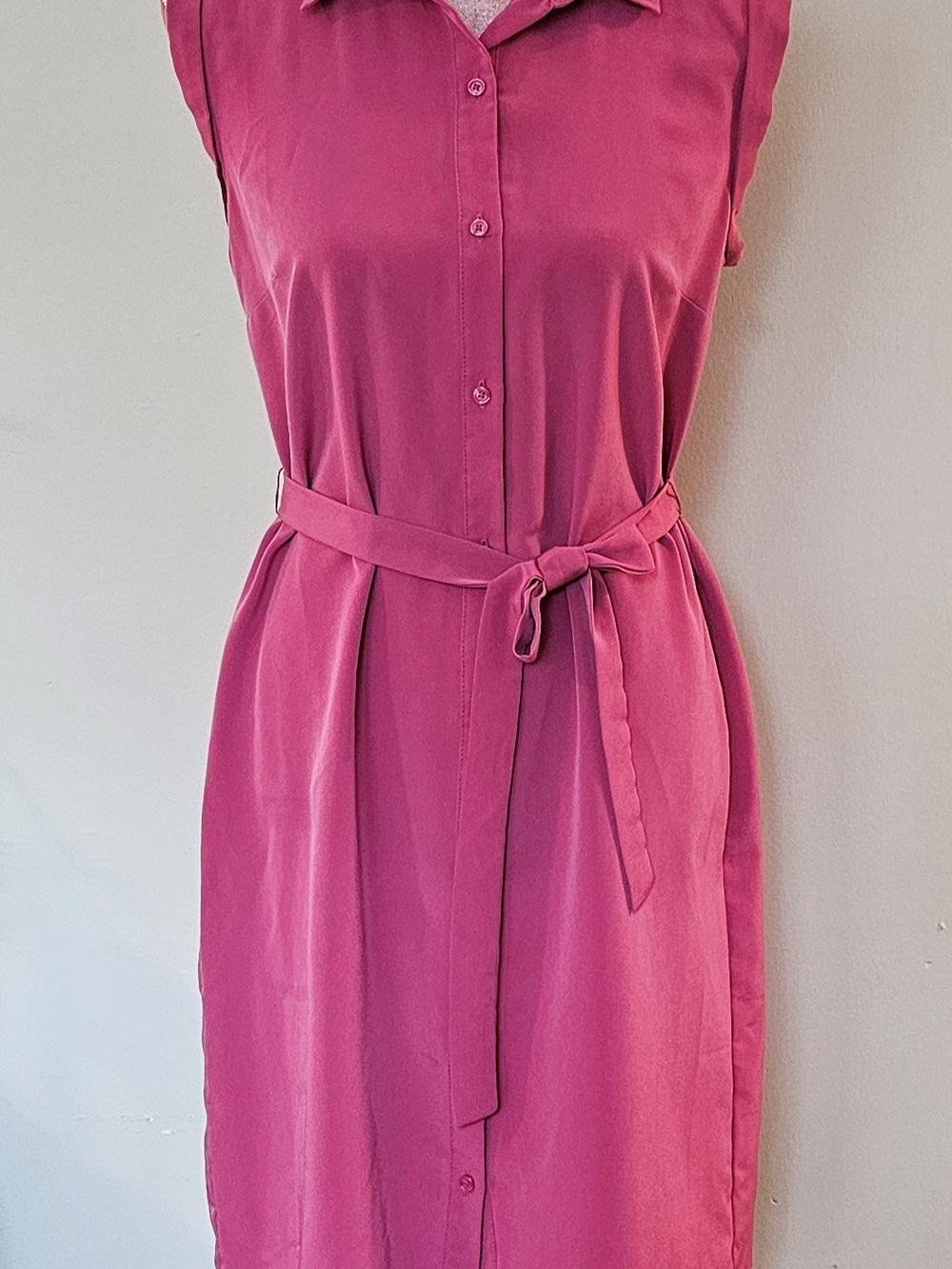 Old Navy Sleeveless Shirt Midi Dress in Fuchsia